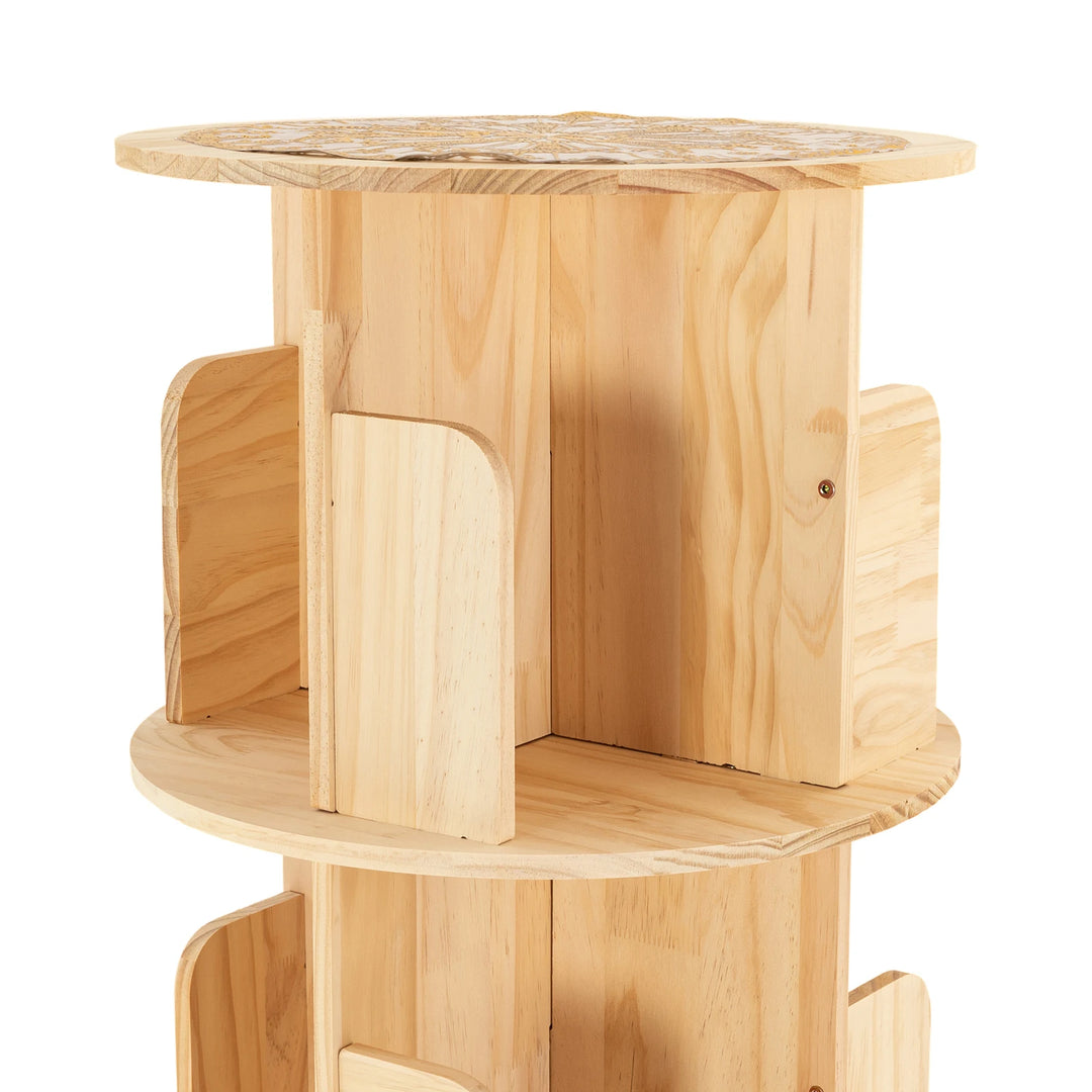 Tiered Rotating Display Bookshelf