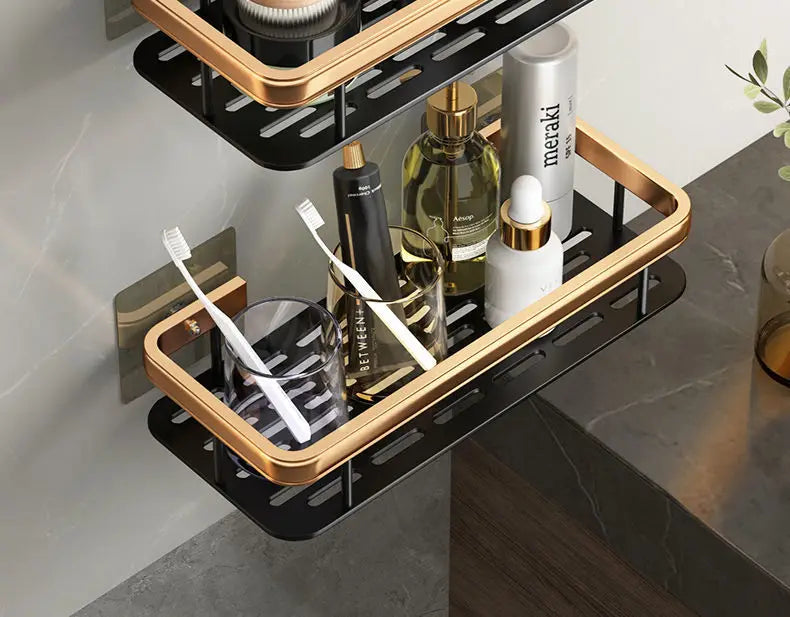 Stylish Wall Mounted Bathroom Storage Organizer Shelf
