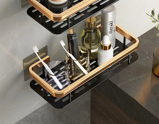 Stylish Wall Mounted Bathroom Storage Organizer Shelf