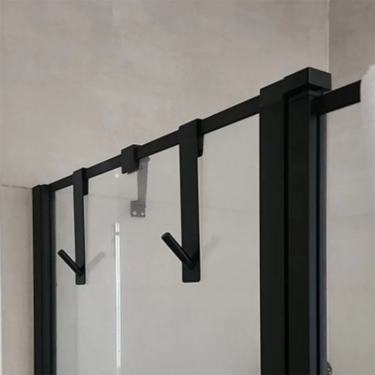 Modern Stainless Steel Over Shower Robe, Towel Hooks