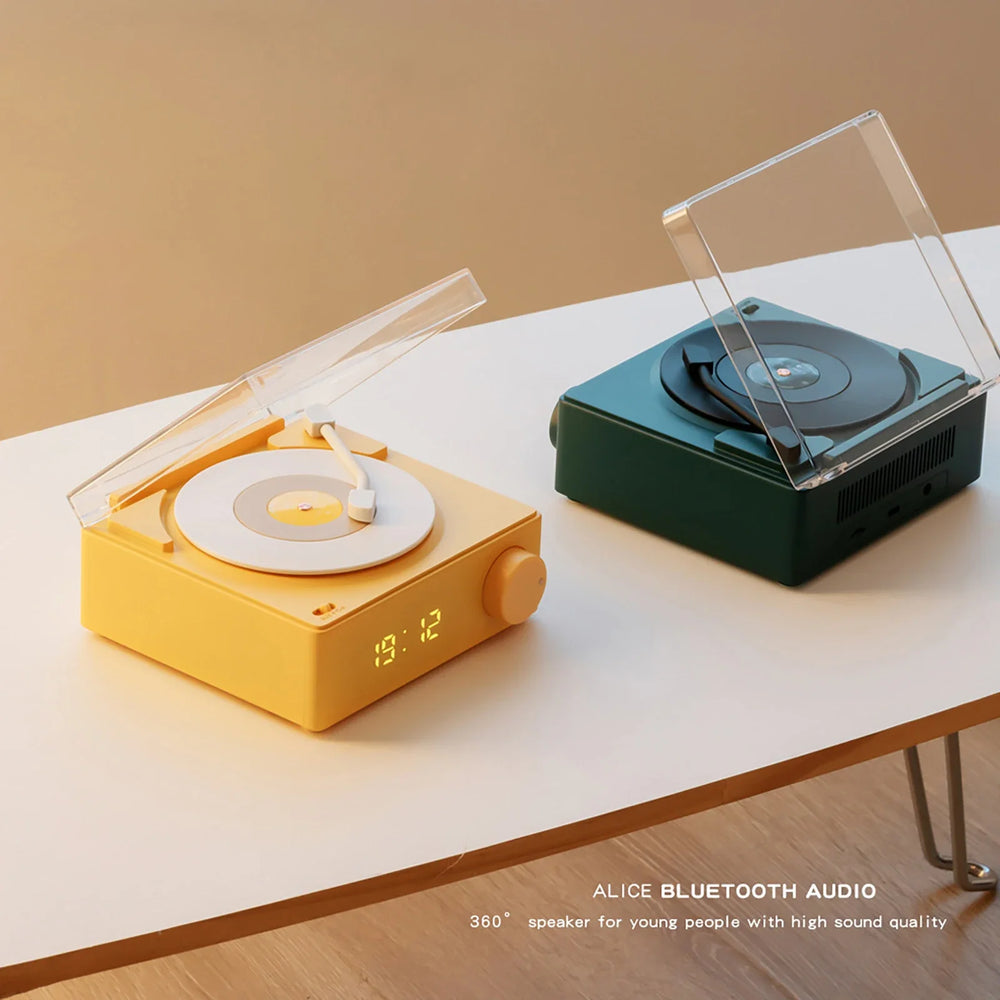 Mini Record Wireless Bluetooth Alarm Clock