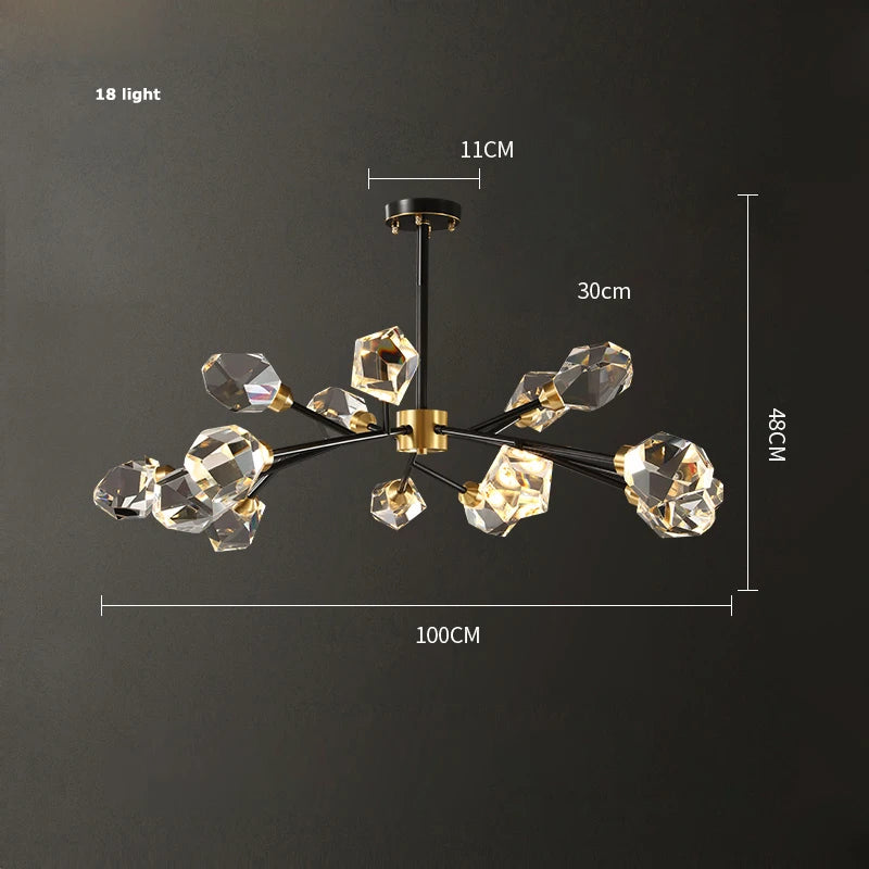 Luxury Nordic Crystal LED Ceiling Chandelier
