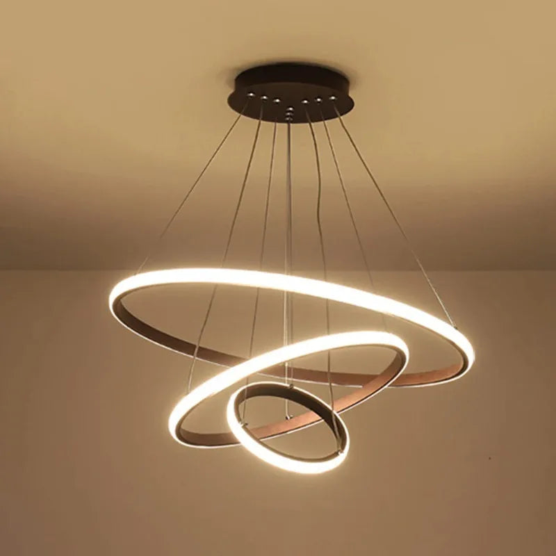 Luxury Adjustable LED Ring Chandelier