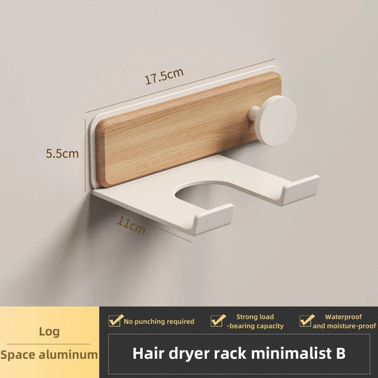 Modern Walnut Hairdryer Holder