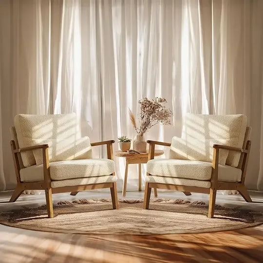Simple Fabric Accent Chair Set of 2