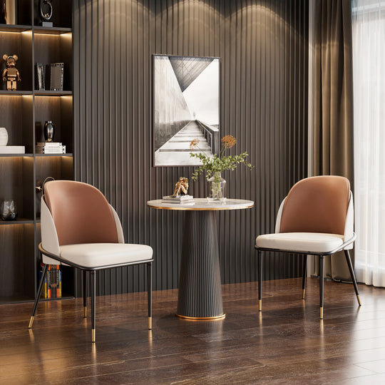 Faux Leather Dining Chairs Set of 2