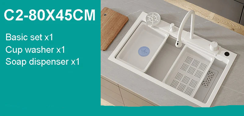 Nano White Kitchen Sink
