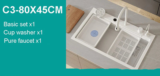 Nano White Kitchen Sink