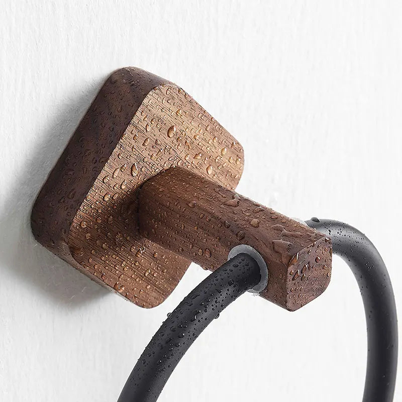 Modern Aluminum Wood Towel Ring