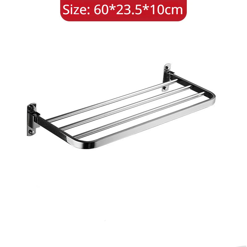 Gold Bathroom Folding Towel Rack