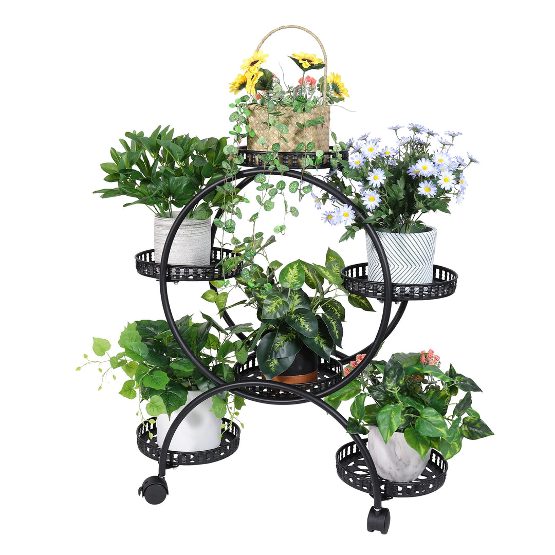 6 Pot Ferris Wheel Metal Plant Stand