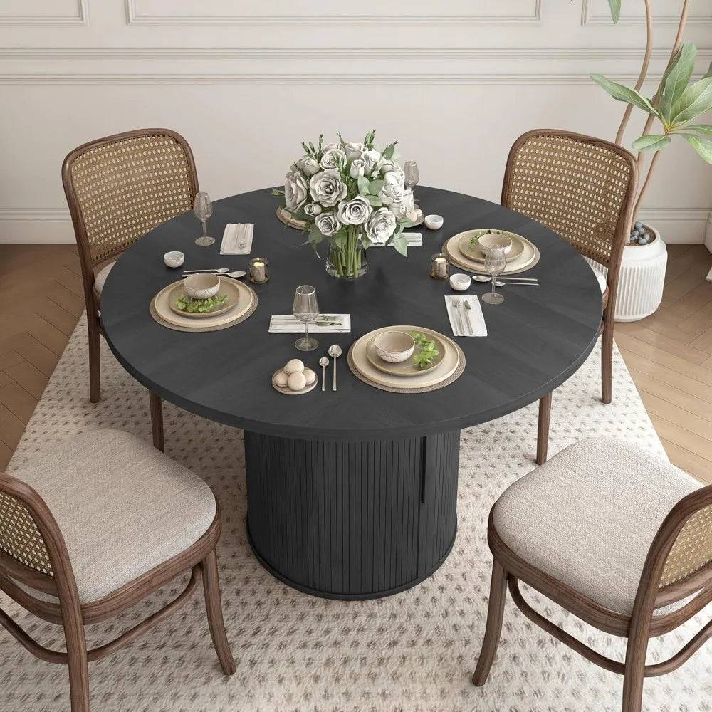 47 Inch Modern Round Dining Table for 4