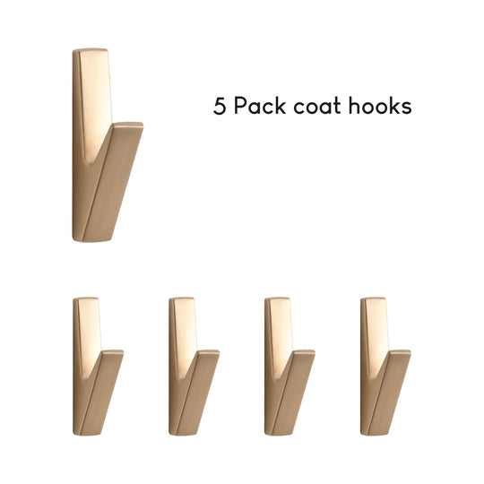 5Pcs Matte Metal Wall Hooks