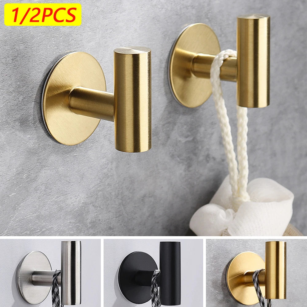 Stainless Steel Adhesive Robe Hooks
