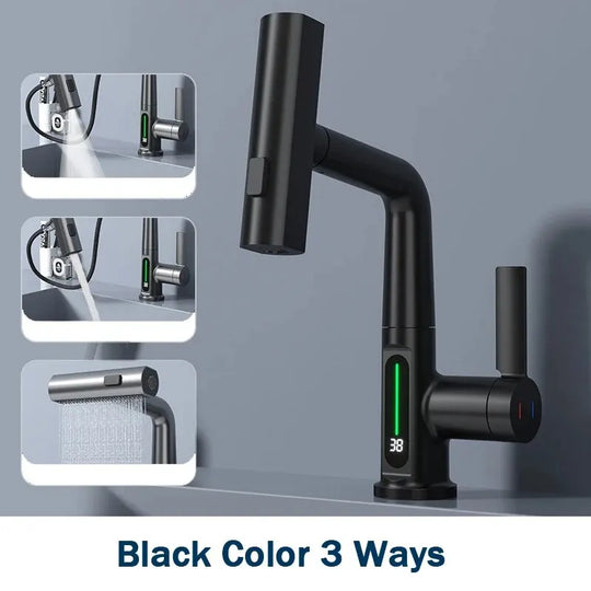 Modern Smart 3 Spout Faucet With Digital Thermostat
