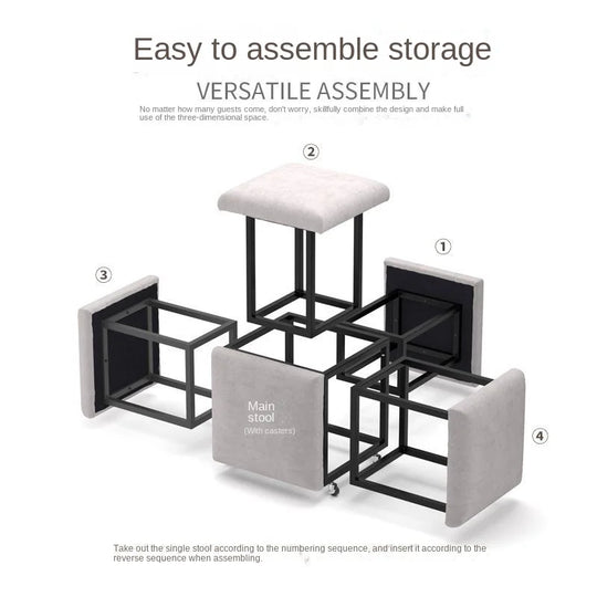 Household Rubik Cube MultiStool (5in1)