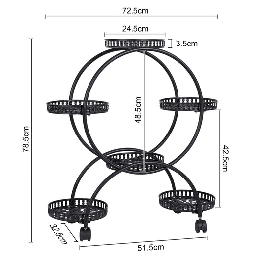 6 Pot Ferris Wheel Metal Plant Stand