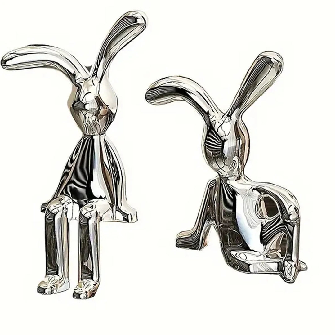 2pcs Sitting Long Ears Rabbit Ornament