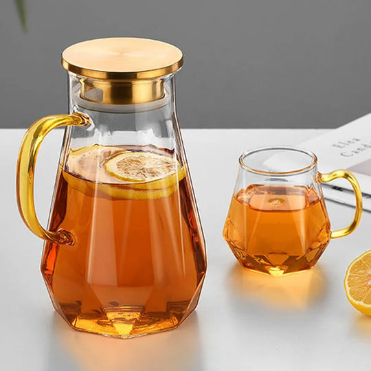 1400ml Glass Water Jug and Cups