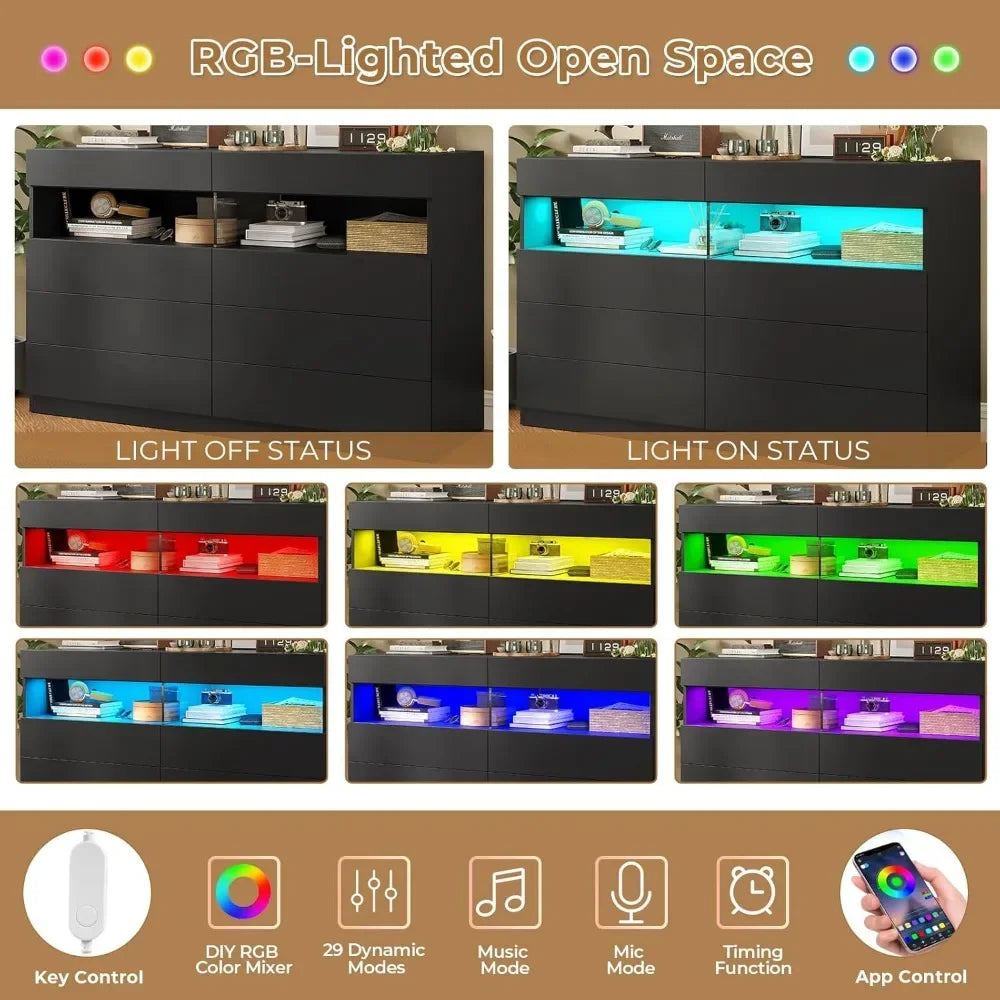 Bedroom Drawers with RGB Light