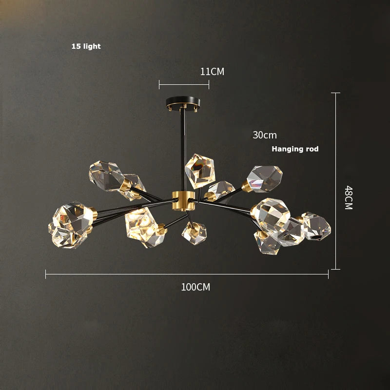 Luxury Nordic Crystal LED Ceiling Chandelier