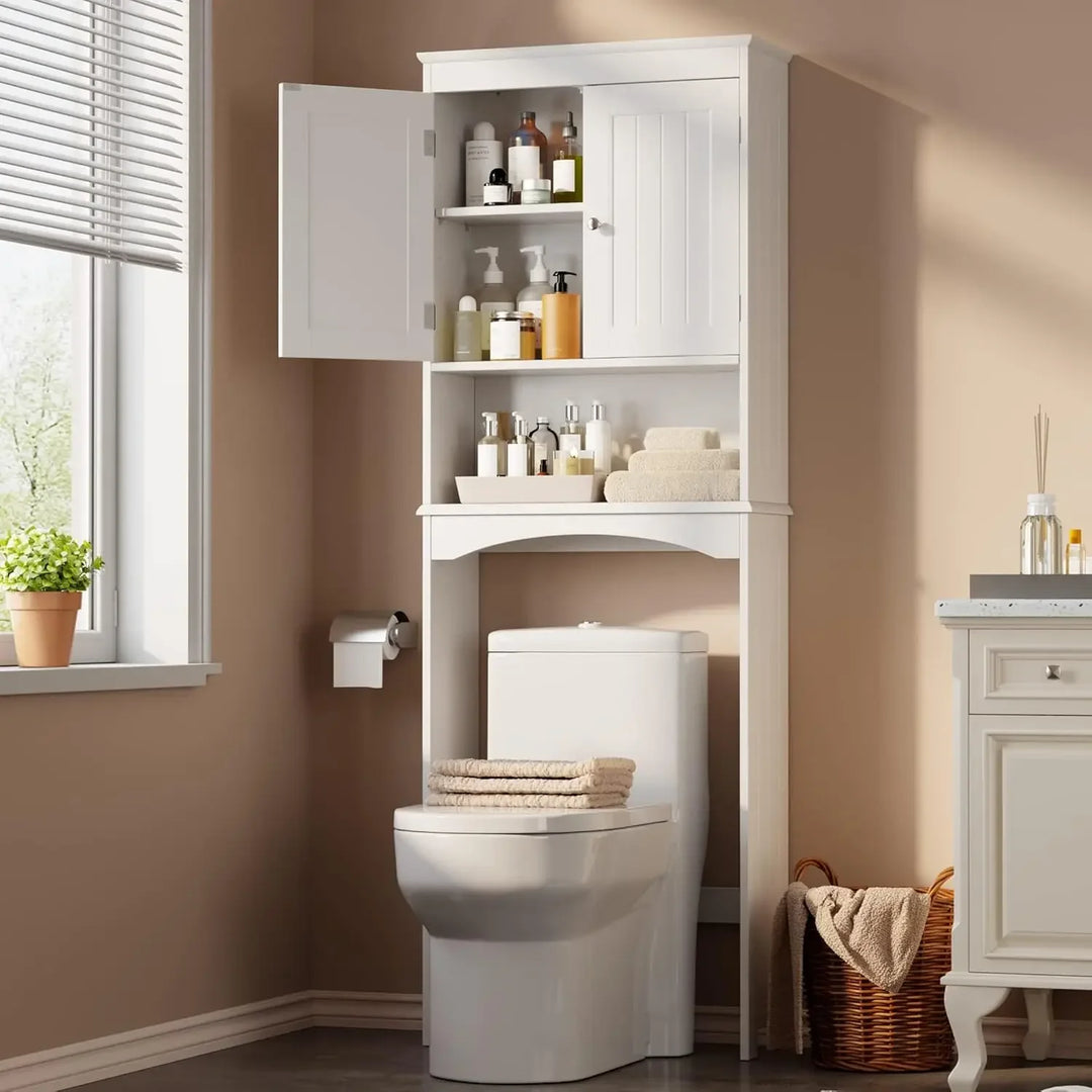 Modern Over The Toilet Wood Storage Cabinet