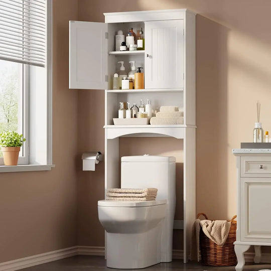 Modern Over The Toilet Wood Storage Cabinet