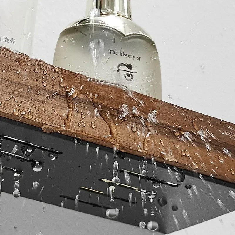 Wooden Bathroom Shelf