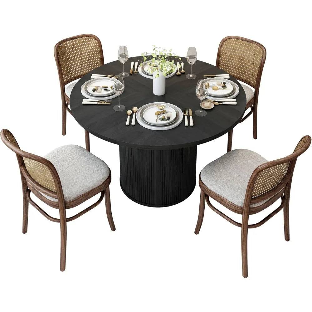 47 Inch Modern Round Dining Table for 4