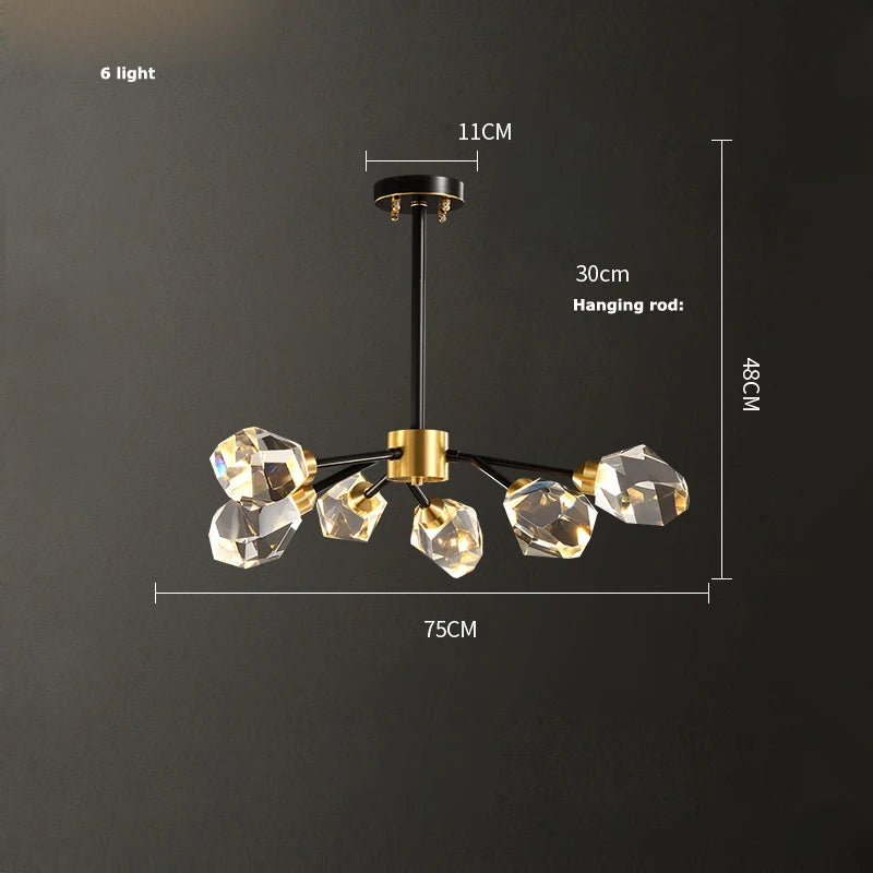 Luxury Nordic Crystal LED Ceiling Chandelier