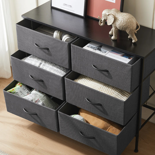 Modern 6 Drawer Nightstand