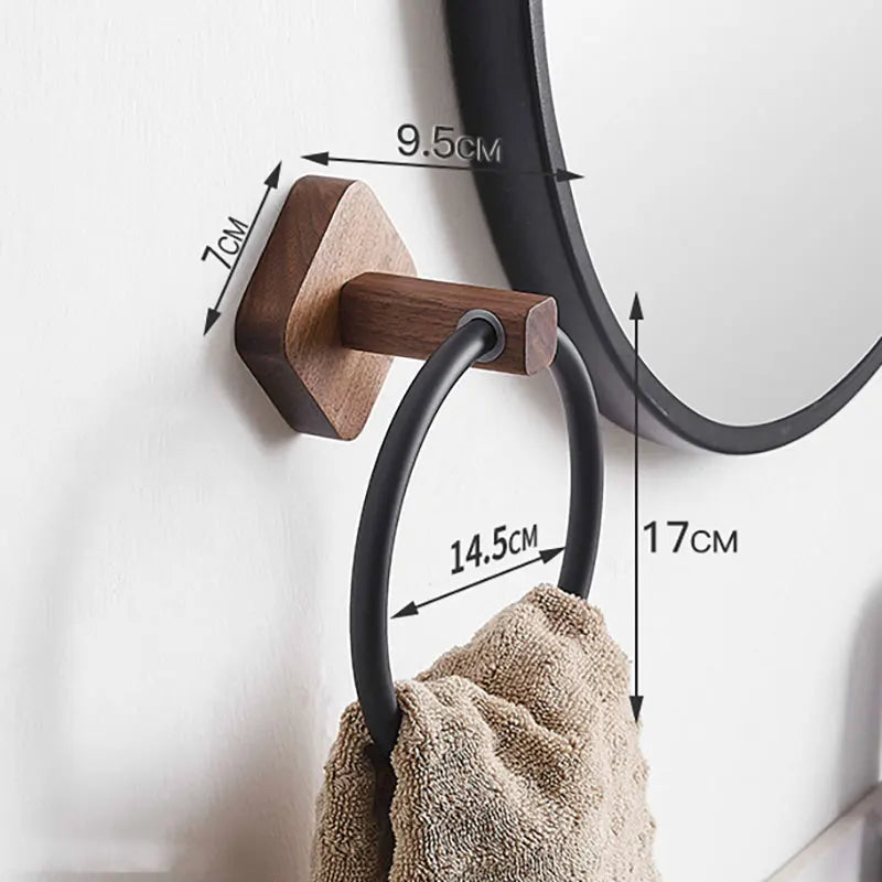 Modern Aluminum Wood Towel Ring
