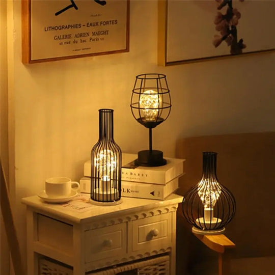 Unique Bottle Metal Table Lamp