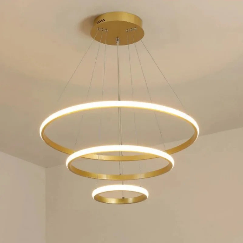 Luxury Adjustable LED Ring Chandelier