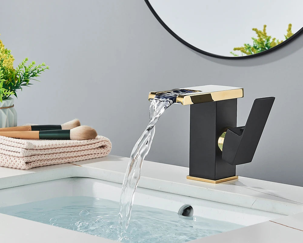 LED Bathroom Waterfall Mixer Faucet