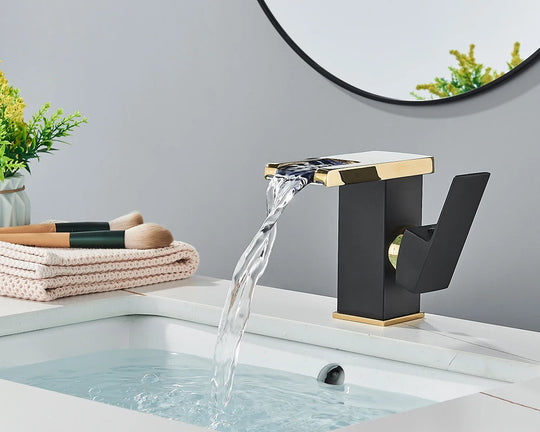 LED Bathroom Waterfall Mixer Faucet