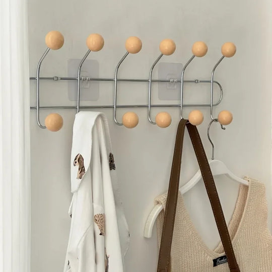 Coloured Coat Rack, 6 Hooks