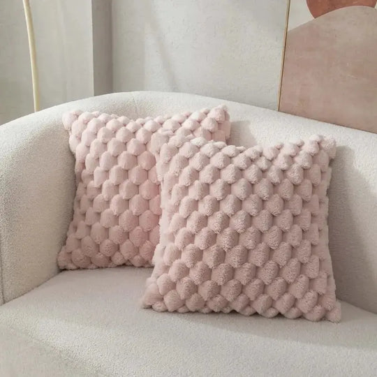 Pineapple Grid Soft Plush Throw Pillowcase