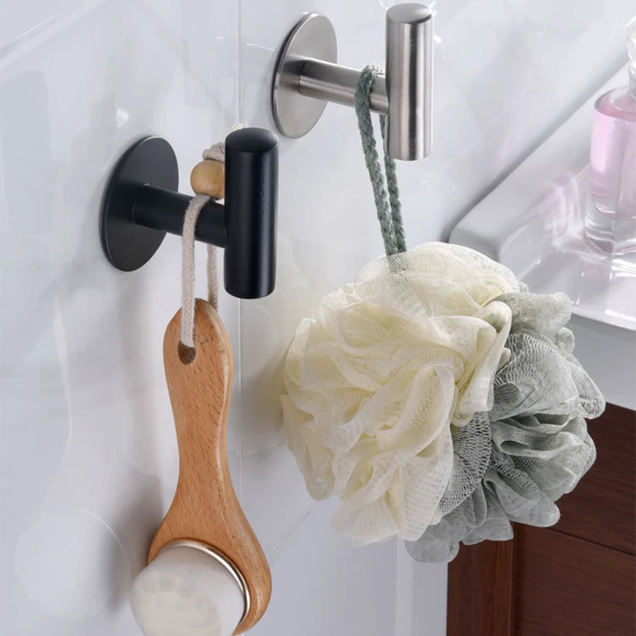 Stainless Steel Adhesive Robe Hooks