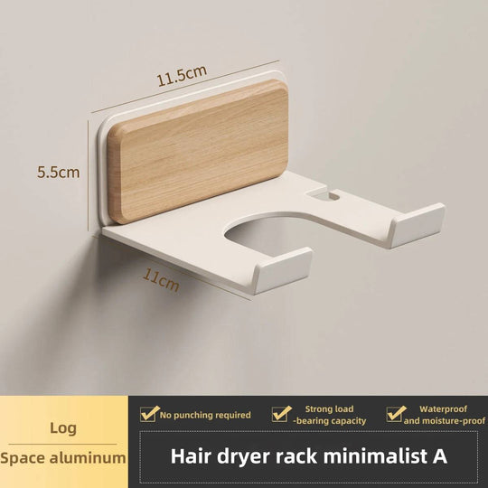 Modern Walnut Hairdryer Holder