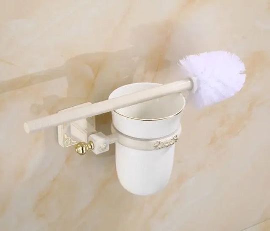 Aluminum Antique Toilet Brush Holder with Brush