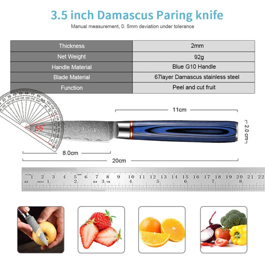 Damascus Paring Knife 3.5 Inch