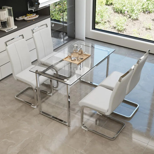 Modern Rectangle Dining Table Set for 4