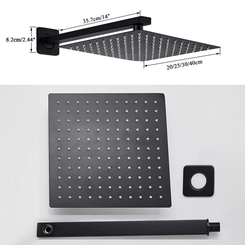 Stylish Rainfall Shower Head 8"/10"/12"