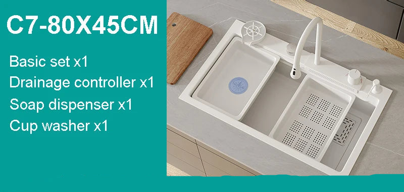 Nano White Kitchen Sink