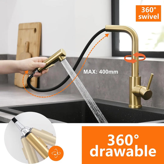 Kitchen Faucet with Extendable Hose, Touch Sensitive