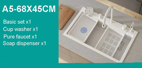 Nano White Kitchen Sink