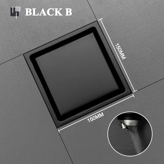 Invisible Square Floor Drain Modern 304 Stainless Steel