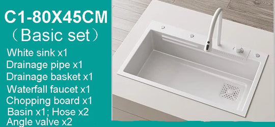 Nano White Kitchen Sink