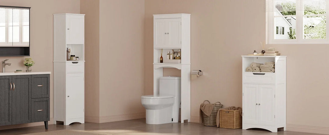 Modern Over The Toilet Wood Storage Cabinet